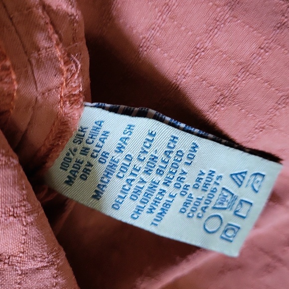 Joseph & Feiss Men’s silk shirt orange, Size L - Picture 3 of 6